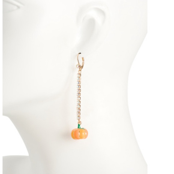 Betsey Johnson Pumpkin Spice Coffee & Pumpkin Mismatch Drop Earrings NWT - Picture 4 of 8